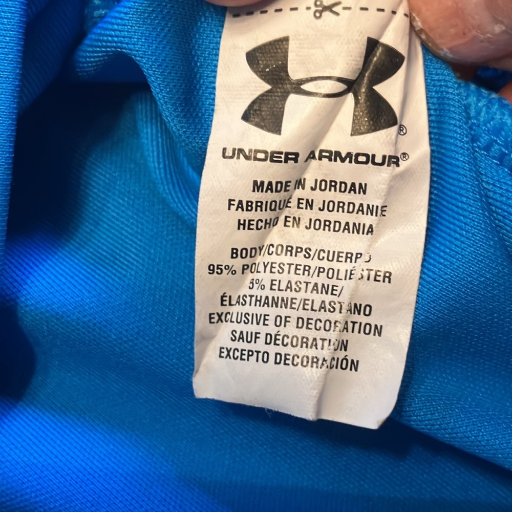 Men’s Bright Blue Under Armour Golf Shirt - Picture 4 of 8